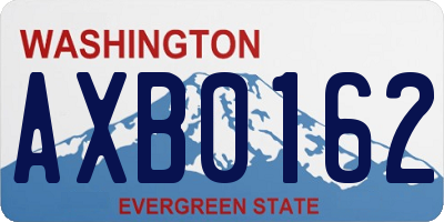 WA license plate AXB0162