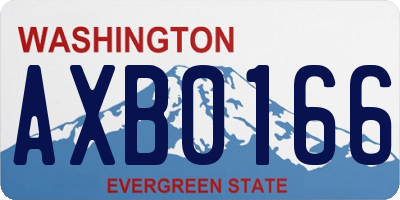 WA license plate AXB0166