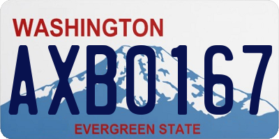 WA license plate AXB0167