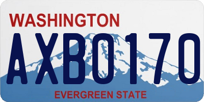 WA license plate AXB0170