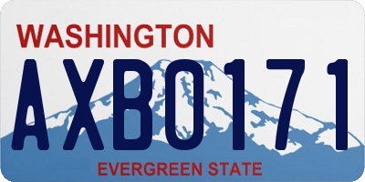 WA license plate AXB0171