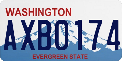 WA license plate AXB0174