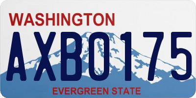 WA license plate AXB0175