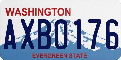 WA license plate AXB0176
