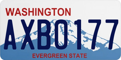 WA license plate AXB0177