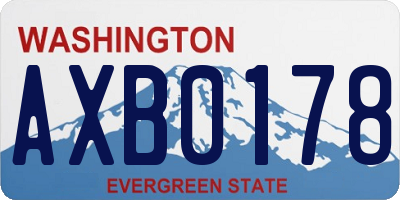 WA license plate AXB0178