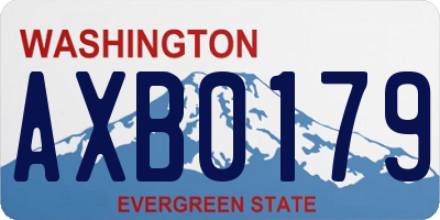 WA license plate AXB0179