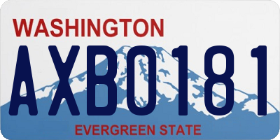 WA license plate AXB0181