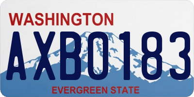 WA license plate AXB0183