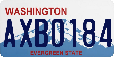 WA license plate AXB0184