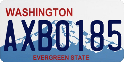 WA license plate AXB0185