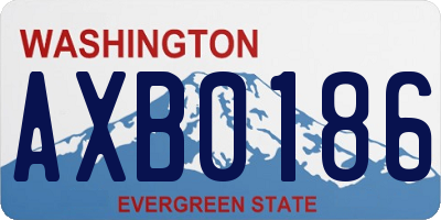 WA license plate AXB0186