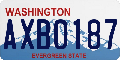 WA license plate AXB0187