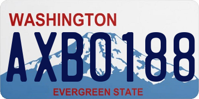 WA license plate AXB0188