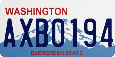 WA license plate AXB0194