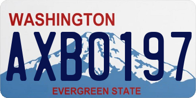WA license plate AXB0197
