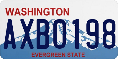 WA license plate AXB0198