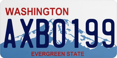 WA license plate AXB0199