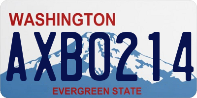 WA license plate AXB0214