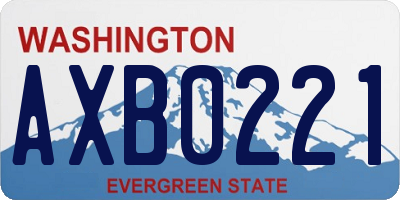 WA license plate AXB0221