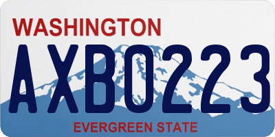 WA license plate AXB0223