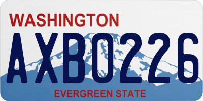 WA license plate AXB0226