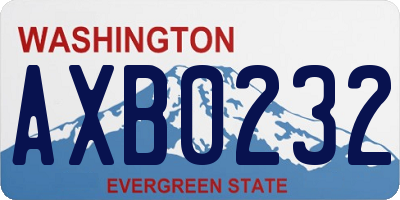 WA license plate AXB0232
