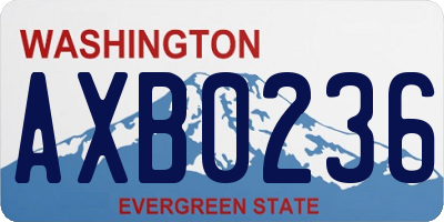 WA license plate AXB0236
