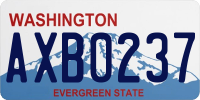 WA license plate AXB0237