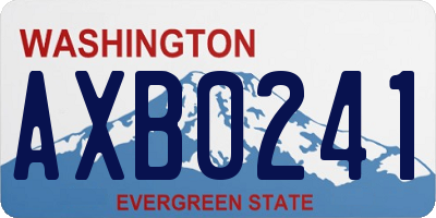 WA license plate AXB0241