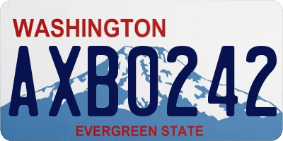 WA license plate AXB0242
