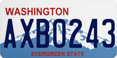 WA license plate AXB0243