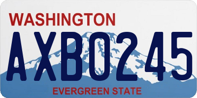 WA license plate AXB0245