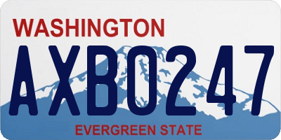 WA license plate AXB0247