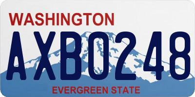 WA license plate AXB0248