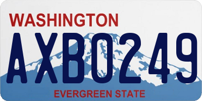 WA license plate AXB0249