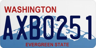 WA license plate AXB0251