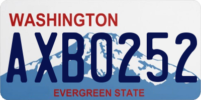 WA license plate AXB0252