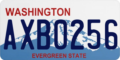 WA license plate AXB0256