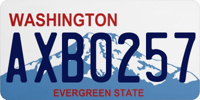 WA license plate AXB0257