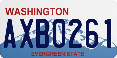WA license plate AXB0261