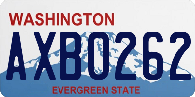WA license plate AXB0262