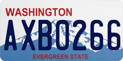 WA license plate AXB0266
