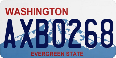 WA license plate AXB0268