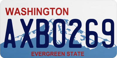 WA license plate AXB0269