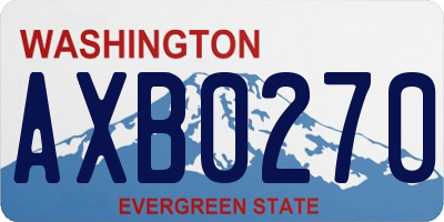 WA license plate AXB0270