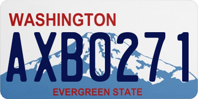 WA license plate AXB0271