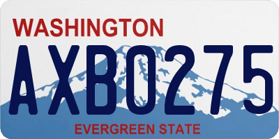 WA license plate AXB0275