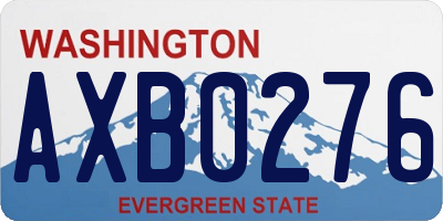 WA license plate AXB0276