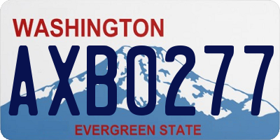 WA license plate AXB0277